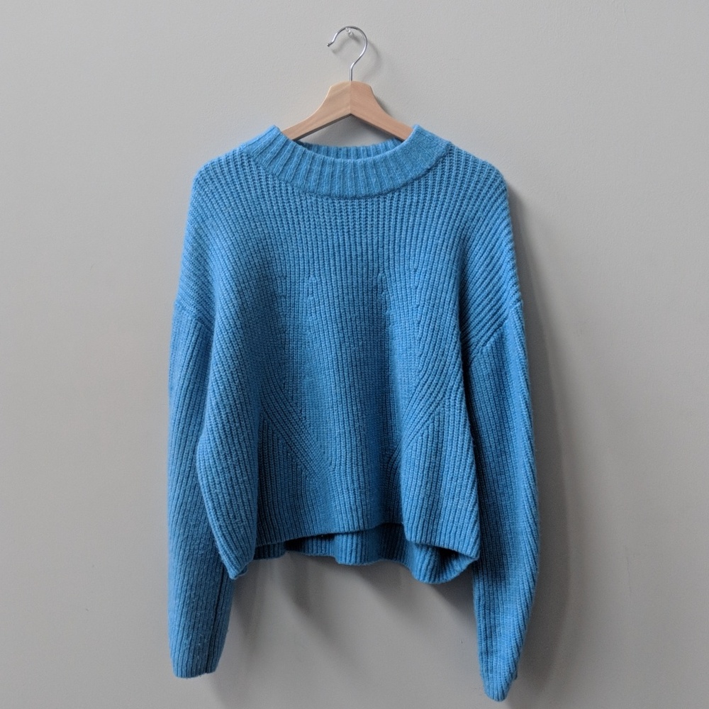 H&M Balloon Sleeve Light Blue Sweater